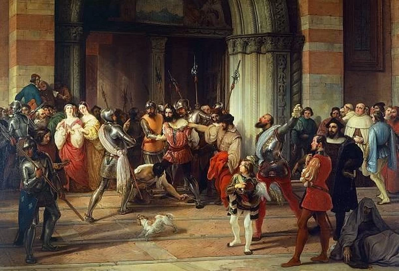 Ventura Fenaroli arrestato dai francesi sulla porta della chiesa del Carmine a Brescia